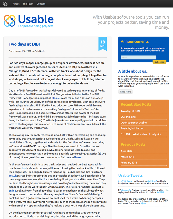 Usable Blog